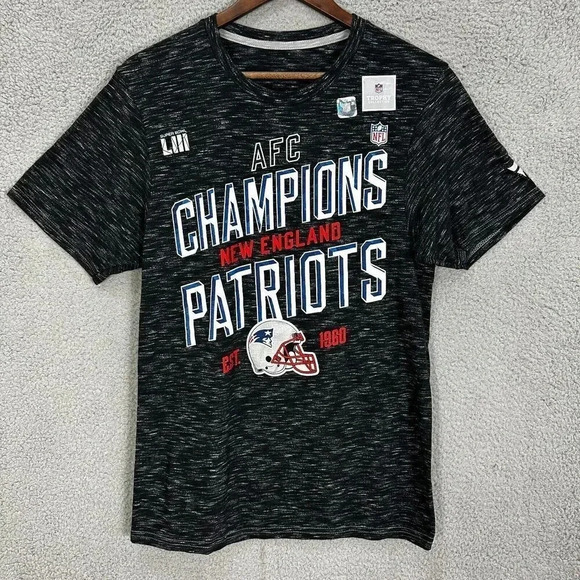 NFL New England Patriots shirt mens small‎ gray AFC champions superbowl trophy - Picture 1 of 7